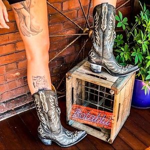 OLD GRINGO Hitchcock Skull Black Cowboy Boots 7.5